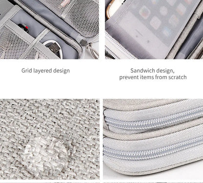 Data Cable Storage Bag Waterproof Travel Organizer Bag Portable Carry Case Layers Storage Bag for Cable Cord USB Charger