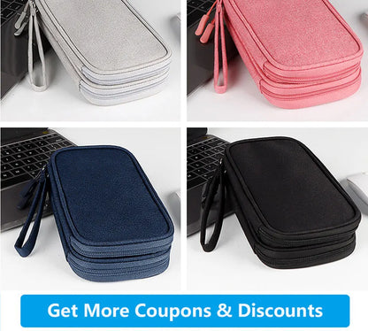 Data Cable Storage Bag Waterproof Travel Organizer Bag Portable Carry Case Layers Storage Bag for Cable Cord USB Charger