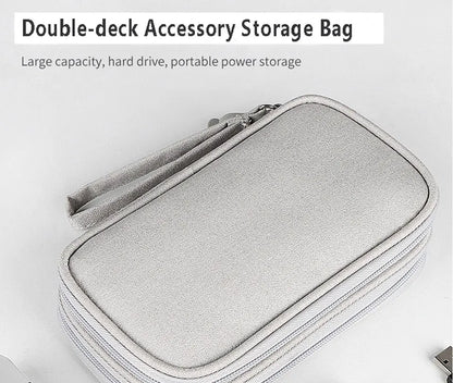 Data Cable Storage Bag Waterproof Travel Organizer Bag Portable Carry Case Layers Storage Bag for Cable Cord USB Charger