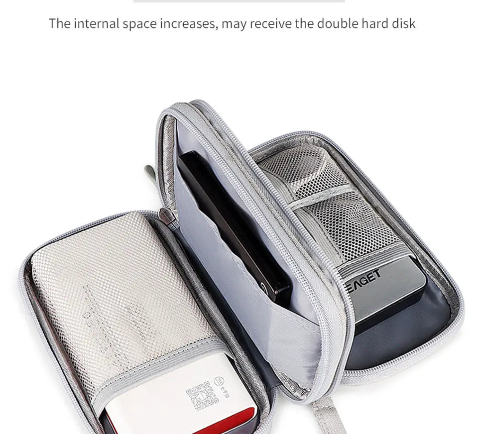 Data Cable Storage Bag Waterproof Travel Organizer Bag Portable Carry Case Layers Storage Bag for Cable Cord USB Charger