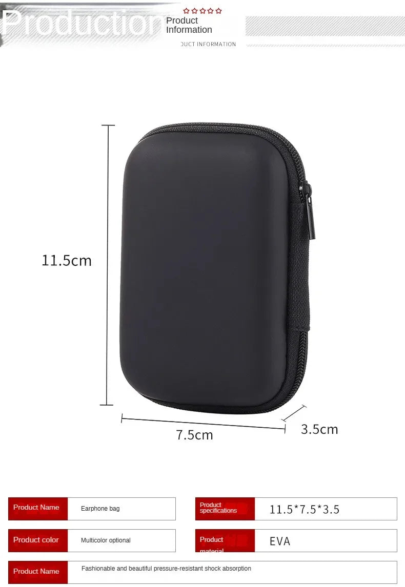 Travel Storage Bag Charging Case for Earphone Package Zipper Bag Portable Travel Cable Organizer Electronics Sundries Storage