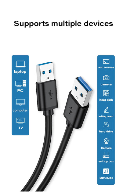 USB 3.0 Extension Cable USB Male to Male 5Gbps Fast Transmission Data Cable USB3.0 For Computer Laptop to Mobile Hard Drive TV