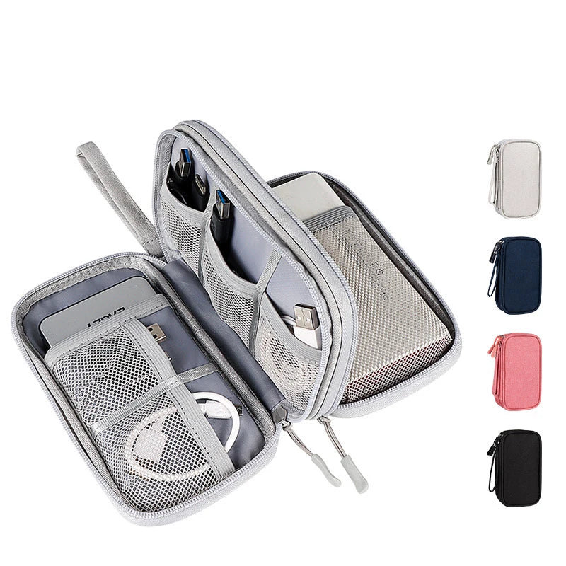 Data Cable Storage Bag Waterproof Travel Organizer Bag Portable Carry Case Layers Storage Bag for Cable Cord USB Charger