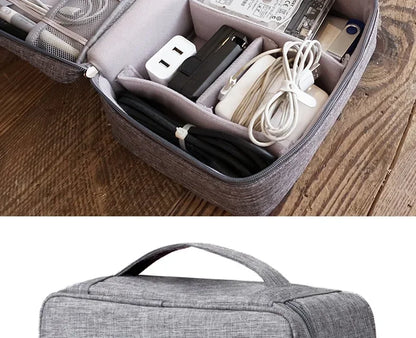 Cable Storage Bag Waterproof Digital Electronic Organizer Portable USB Data Line Charger Plug Storage Bag Travel Cable Organizer