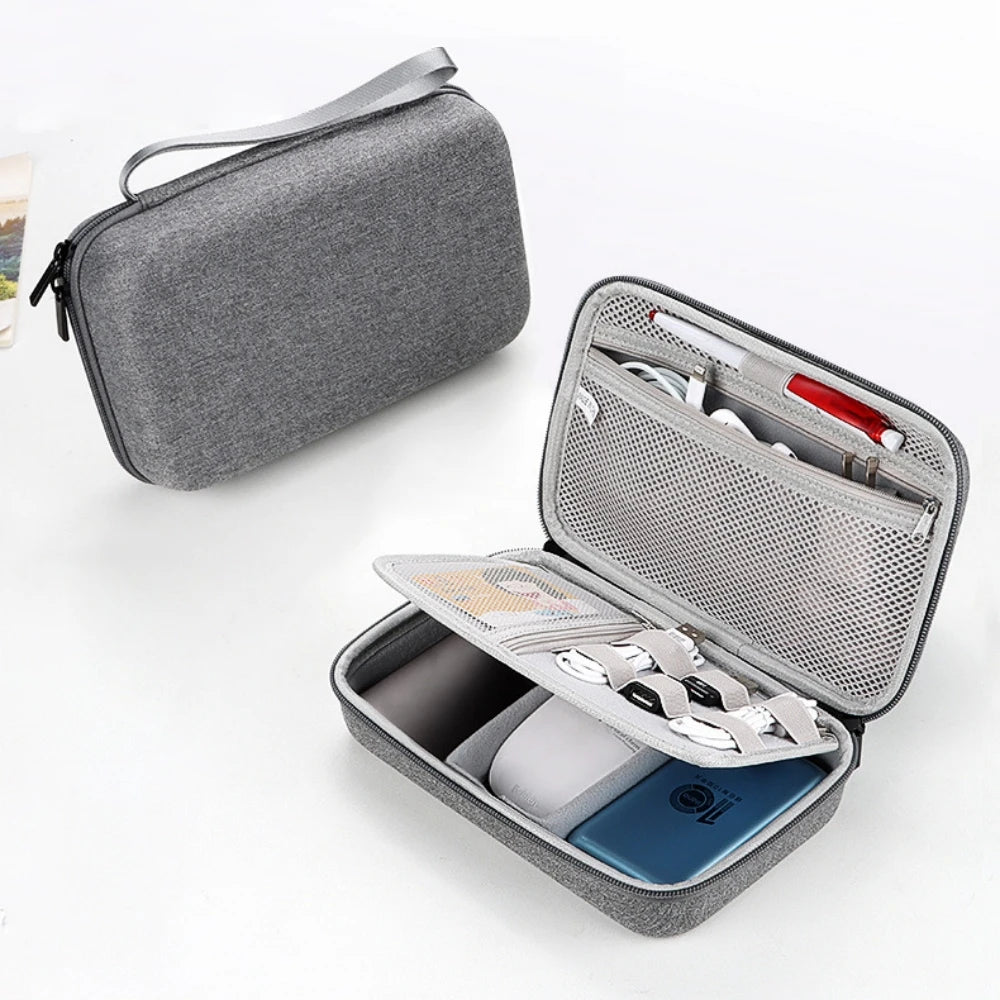 Large Capacity Travel Electronics Accessories Organizer Tablet Hard Disk Cable Portable Storage Bag EVA Duricrust Airbag