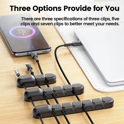 Toocki Cable Organizer 3 5 7 Hole Cables Winder Flexible Wire Management Clips For Cable Clearance Cord Protector For Chargers