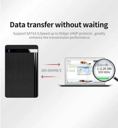 TISHRIC External HDD Case Hard Drive Box USB 3.0 2.5 Inch SATA 3.0  Mobile HDD Enclosure Support UASP for PC Laptop