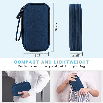 Travel Organizer Electronics Accessories Organizer Portable Waterproof Double Layers Storage for Cable Hard Disk Power Bank