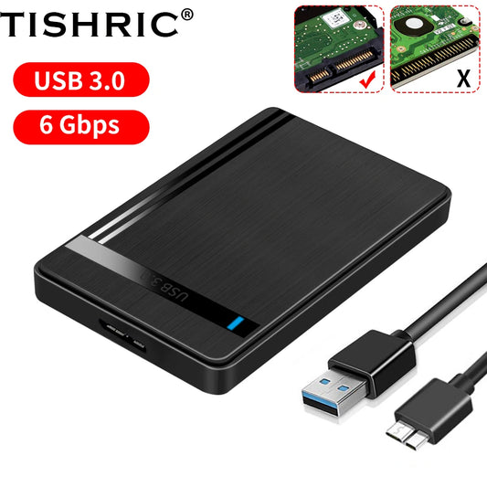 TISHRIC External HDD Case Hard Drive Box USB 3.0 2.5 Inch SATA 3.0  Mobile HDD Enclosure Support UASP for PC Laptop