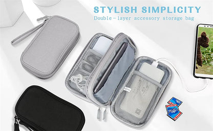 Travel Organizer Electronics Accessories Organizer Portable Waterproof Double Layers Storage for Cable Hard Disk Power Bank